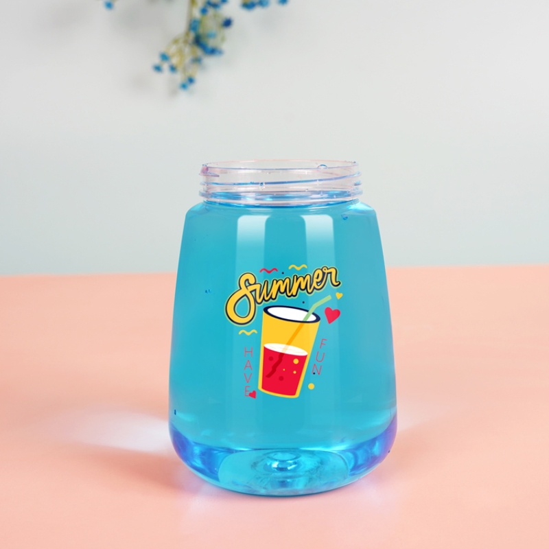 Customized Logo Disposable Pet Plastic Fruit Juice Ice Cream Bottle