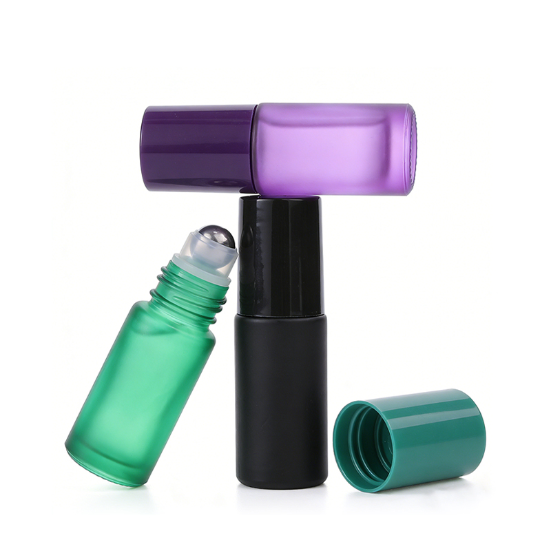 5ml Perfume Roller Glass Bottle with Colored Plastic Lid