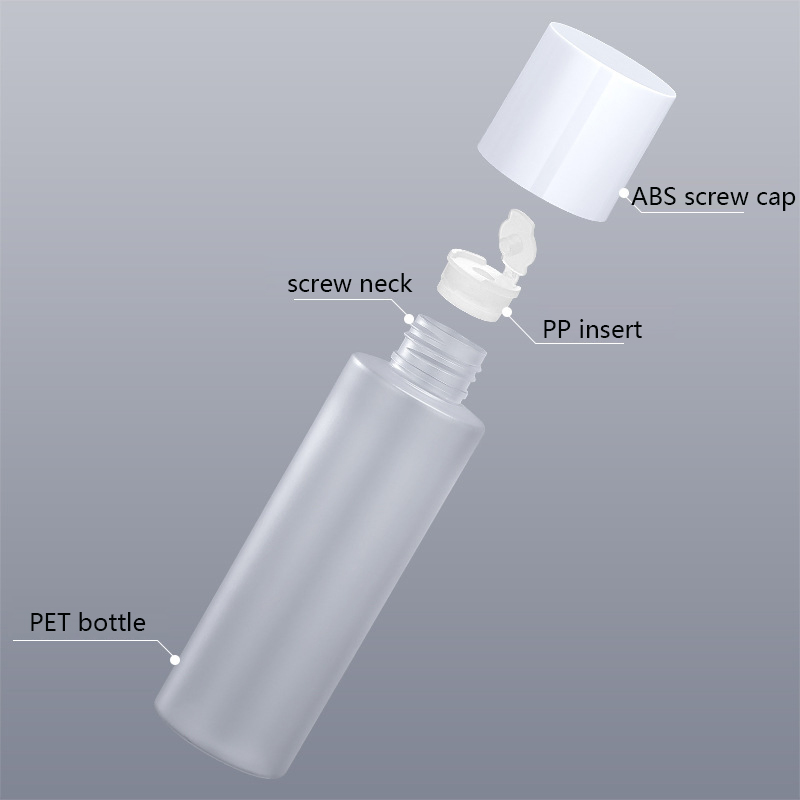 2022 New Model 100ml 120ml 150ml Recyclable Pet Cosmetics Cream Container Plastic Cosmetic Bottle Set Cosmetic Packaging with Box Packaging for Body Lotion