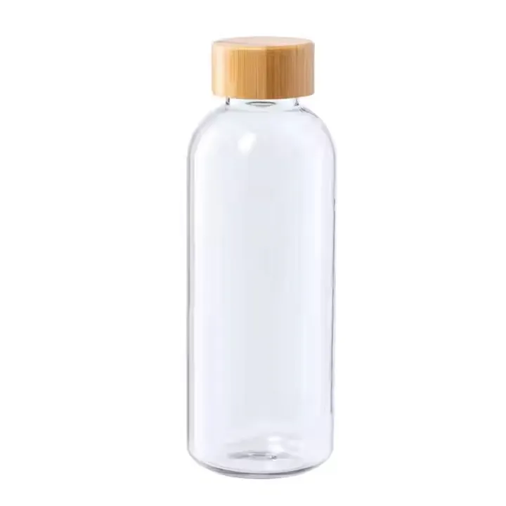 Plastic Water Bottle with Bamboo Lid