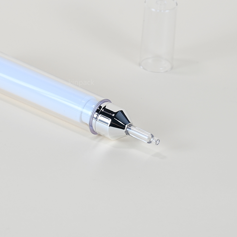 Kinpack Disposable 10ml 15ml Airless Syringe Bottle Plastic Dispensing Cosmetic Dropper Syringe Airless Bottle