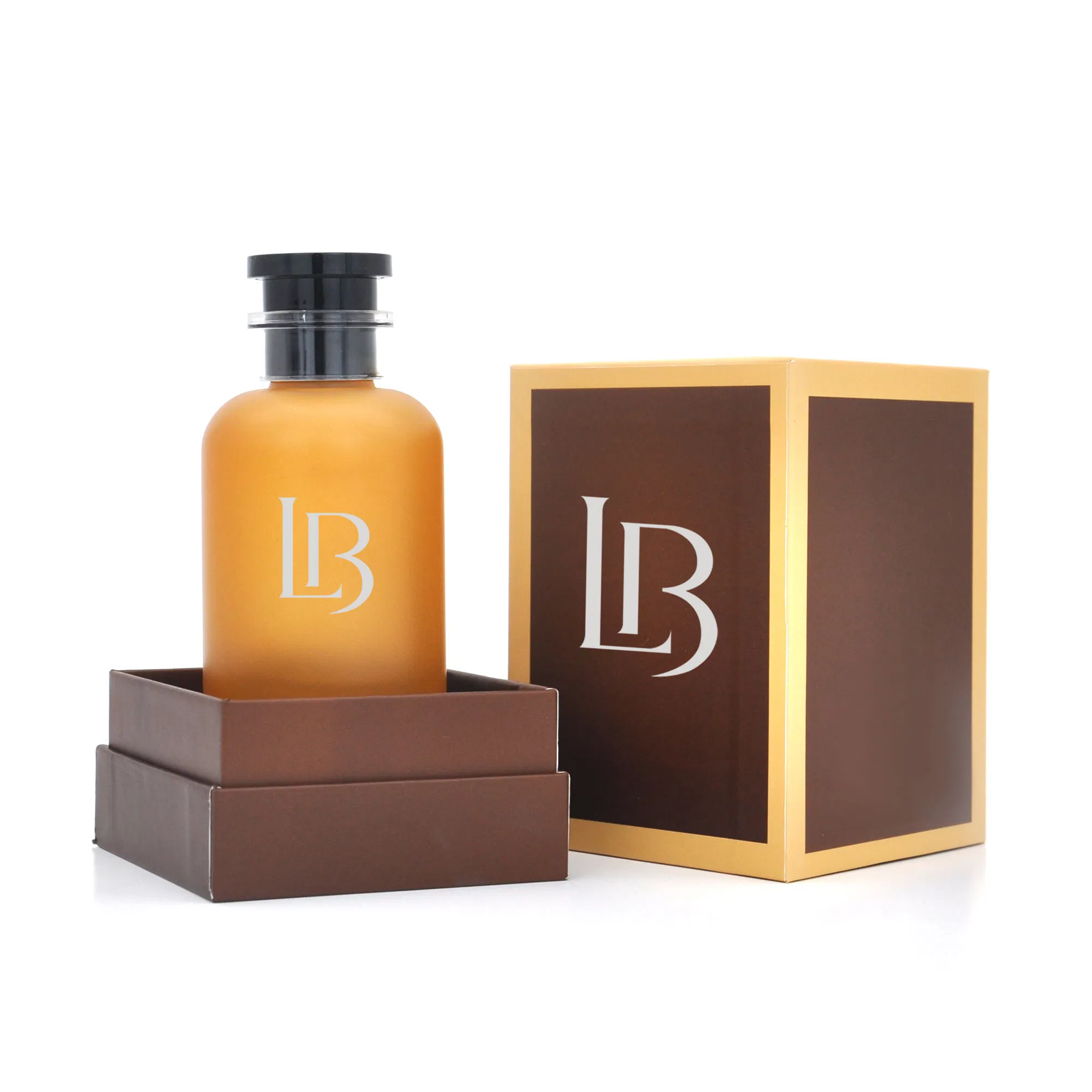 Manufacture Round Plastic Cap Frosted Perfume Spray Bottle Colored Clear Empty Glass Perfume Bottle 100ml with Box