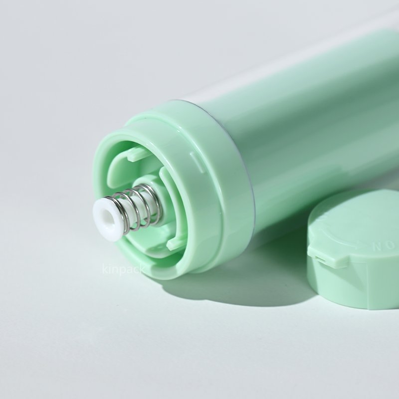 Skincare Line Packaging Matte Green Refill Plastic Airless Cosmetic Cream Jar and Lotion Pump Bottle