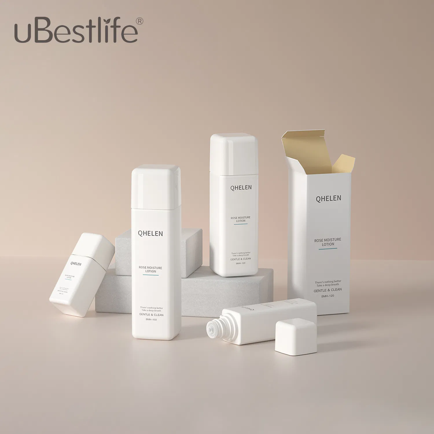 Bmh Eco-Friendly Packaging Plastic Cosmetic Container Square Squeeze Bottle 30ml 50ml 150ml