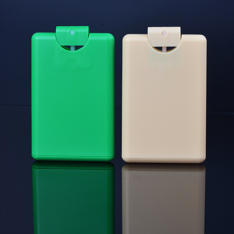 Hot Selling Square Flat PP Credit Card Perfume Bottles, 20ml Empty Plastic Perfume Spray Bottle