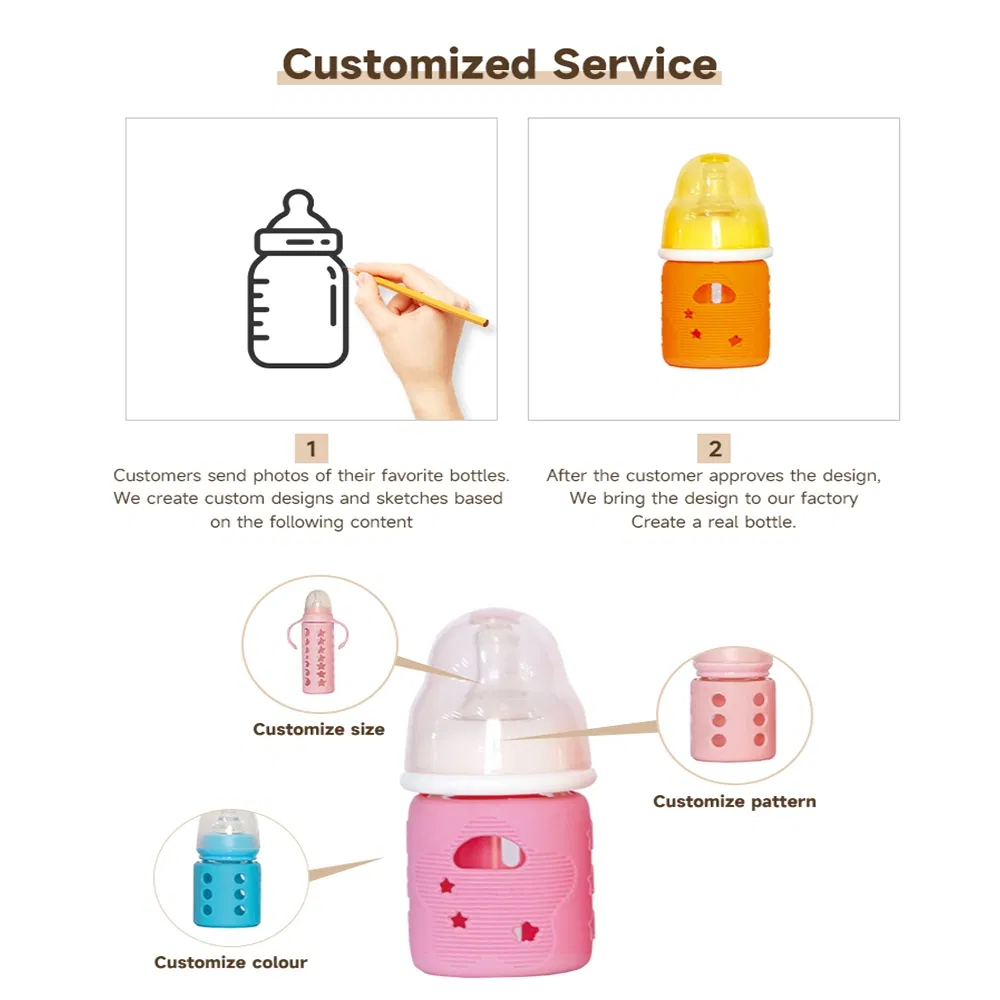 Newborn Anti-Colic Wide Neck Cartoon Food Grade BPA Free Plastic Baby Bottle