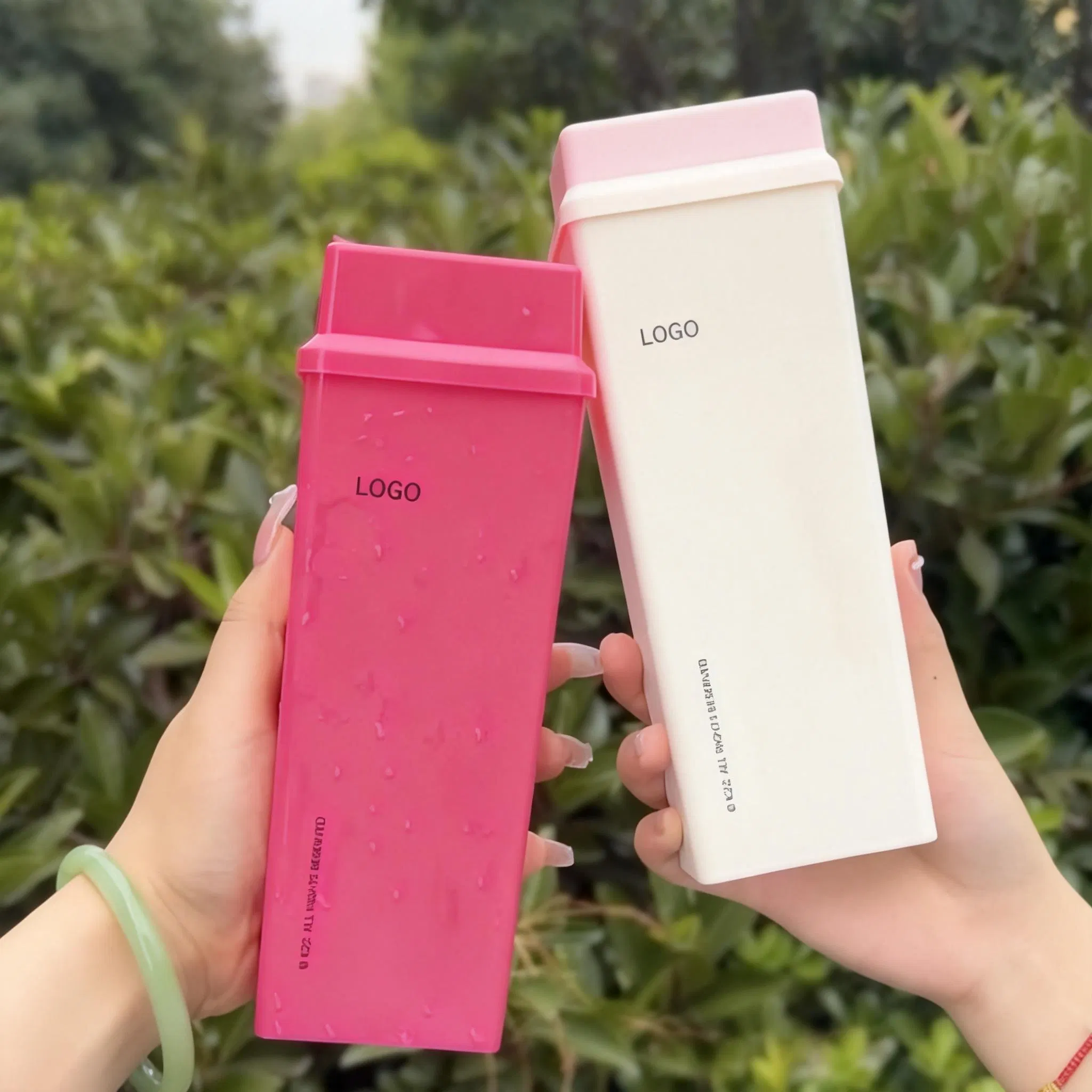 New 16oz 500ml PP Plastic Disposable OEM Square Brick Shaped Beverage Packaging Drink Milk Tea Yogurt Juice Bottle