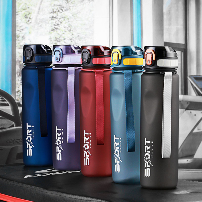 Wide Mouth Leakproof Sports Plastic Water Bottle 1000ml Clear Bottles