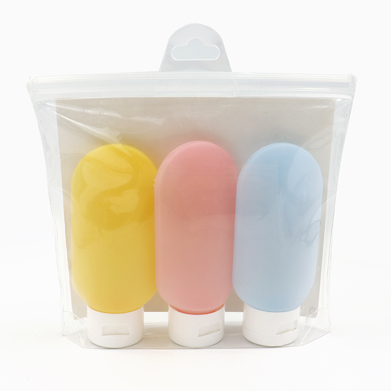 Portable Soft 40ml 60ml 90ml Lotion Silicone Cosmetic Squeeze Empty Travel Silicone Tube Hook Plastic Shampoo Bottle