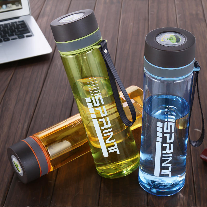 Wholesale Eco Friendly Reusable Square Water Travel Sports Plastic Bottles with Rope Customised Water Bottle