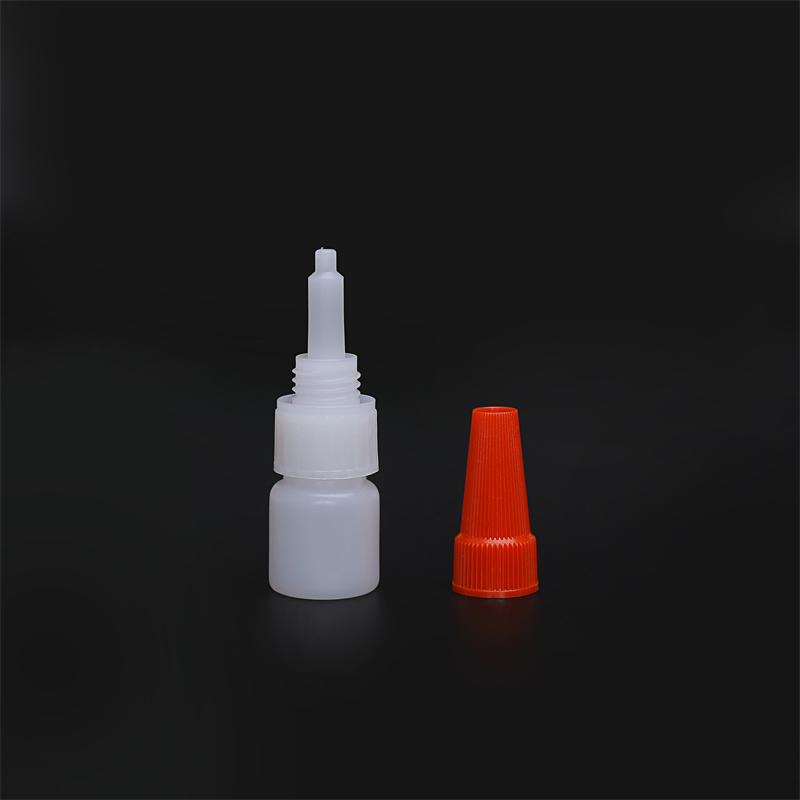 Round 5ml 10ml 20ml 50ml 100ml HDPE Plastic Glue Dropper Bottles with Colored Caps for Fast Dry Glue