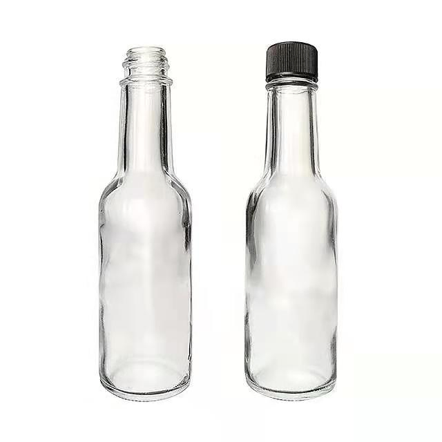 5oz Woozy Round Sauce Glass Bottle with Plastic Cap