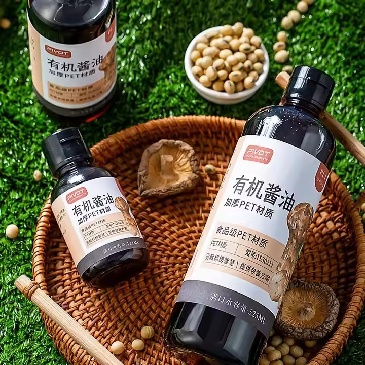 Pet Transparent Plastic Packaging Bottle for Vegetable Cooking Oil Vinegar Soy Sauce