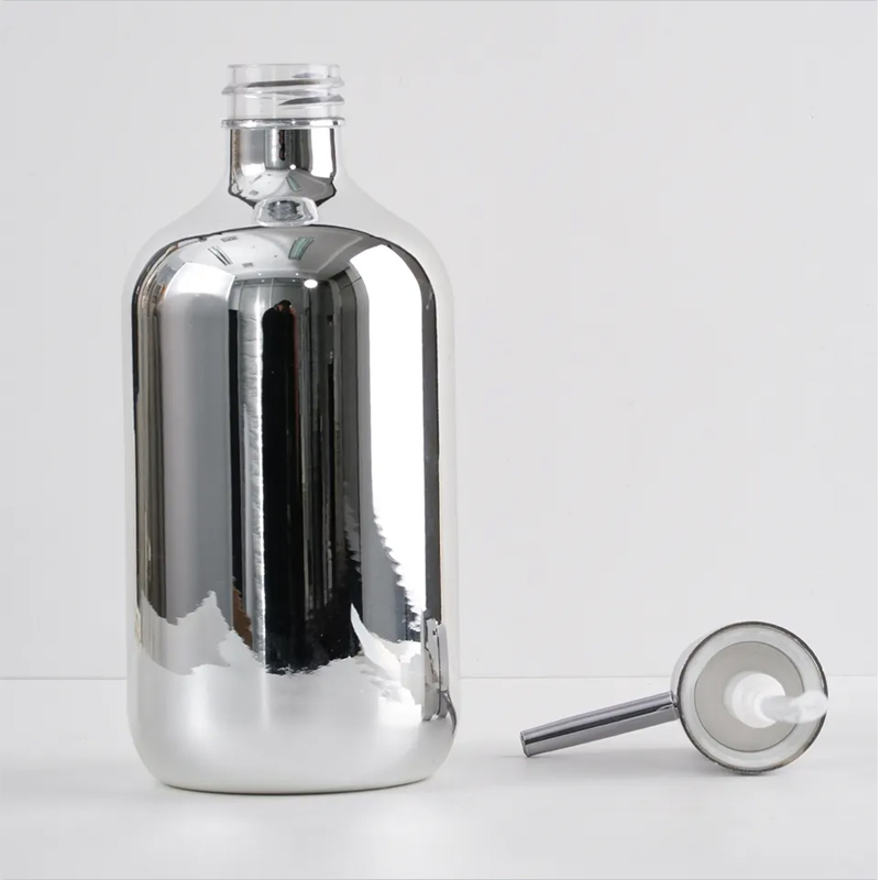 500ml Luxurious Cosmetic Pet Plastic Shampoo Lotion Packaging Bottle with Silver Plated