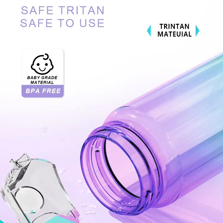 Customized Drink 2 in 1 Cup Portable Plastic Bottle Outdoor Sports Bottle Travel Plastic Water Bottle