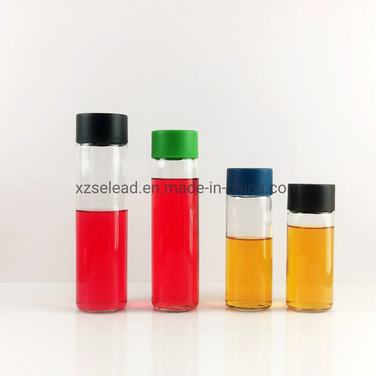 Wholesale Transparent Empty Voss Glass Bottle for Juice Water Milk Drinks Soda with Plastic Cap