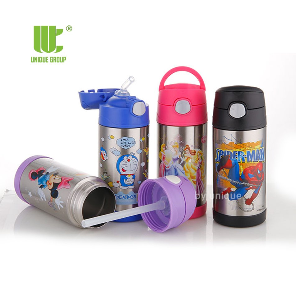 12oz Reusable Zero Plastic Stainless Steel Vacuum Insulated Kids Water Bottle for Sports School