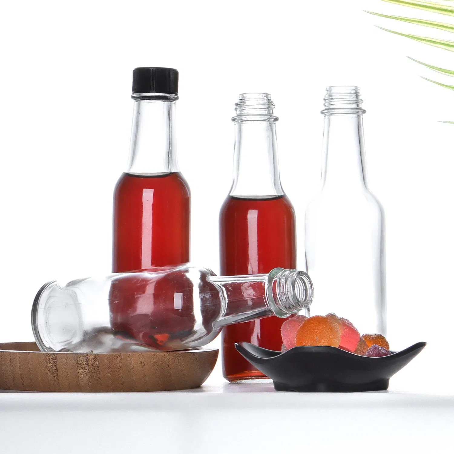 for Sale 3oz 5oz 8oz Plastic Round Tomato Sauce Bottle Clear Hot Sauce Chilli Glass Bottle