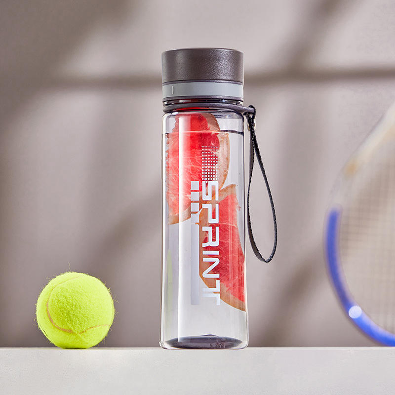 Wholesale Eco Friendly Reusable Square Water Travel Sports Plastic Bottles with Rope Customised Water Bottle