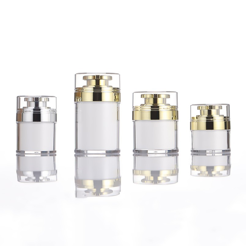 Custom Plastic Vacuum Pump Bottles Full Cover Airless Cosmetic Pump Bottle 15g 30g 50g 100glotion Bottle