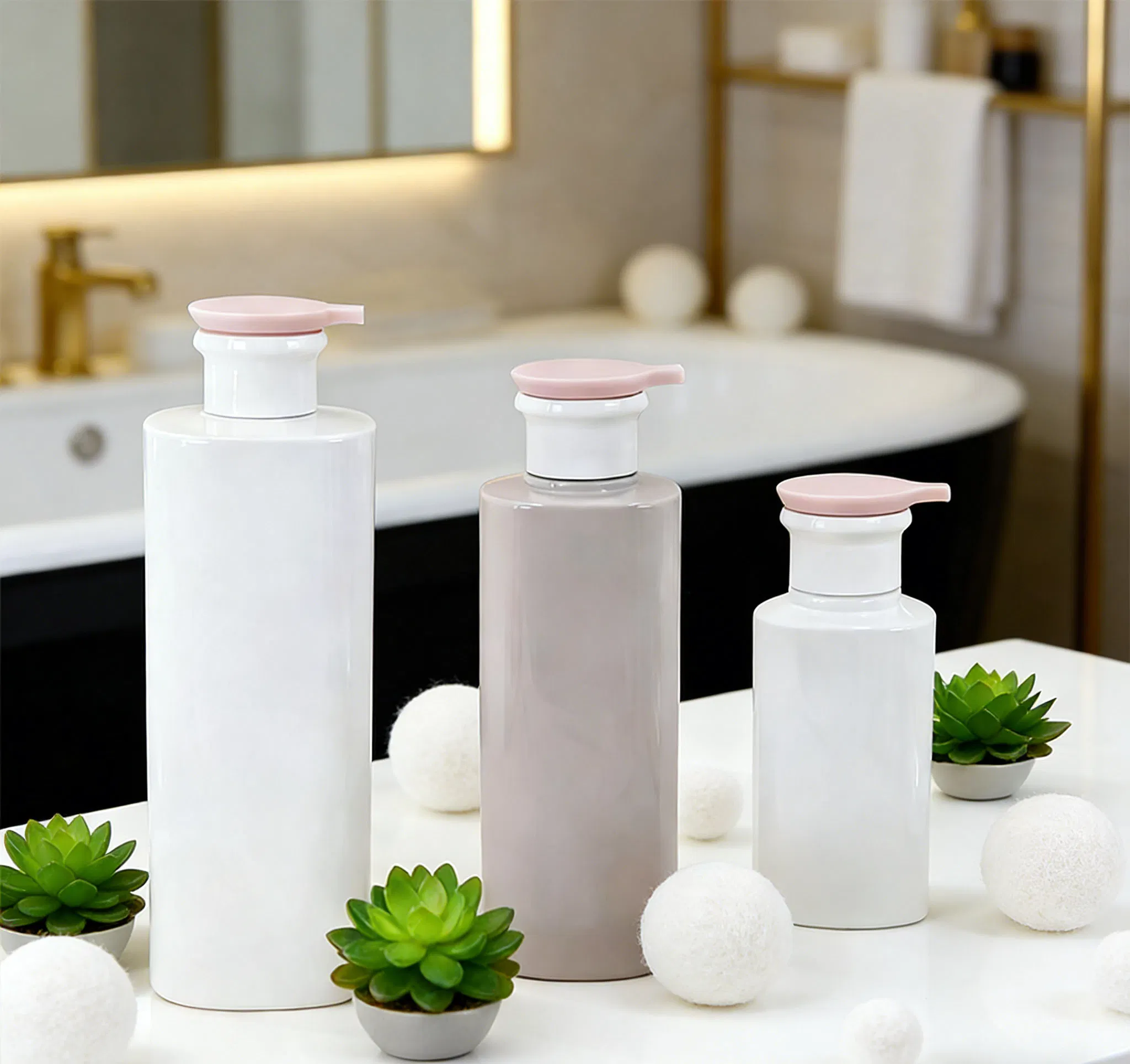 High Quality Plastic Cosmetic Packaging 300/500/750ml Recyclable Travel-Friendly Refillable Press-Type Lotion Bottle