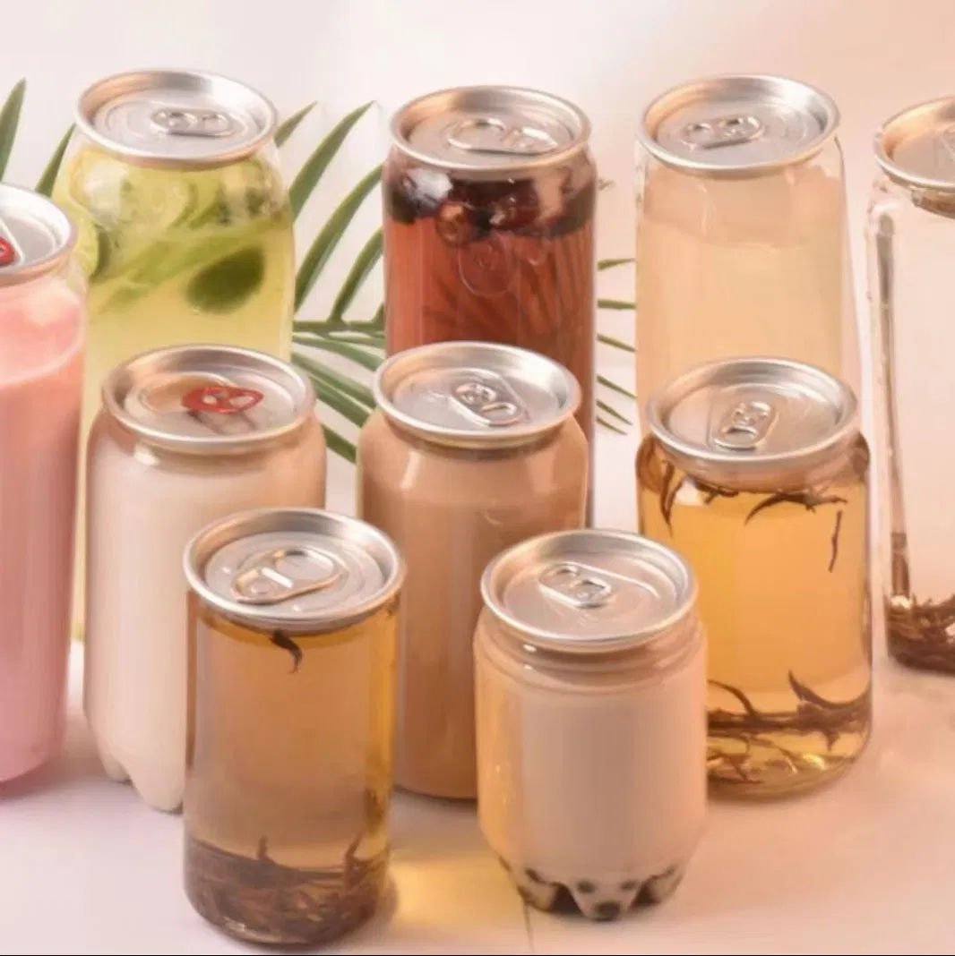 Food Grade Pet 500ml Empty Plastic Drink Bottle Reusable Transparent Water Drinking Beverage Juicer Containers with Lids