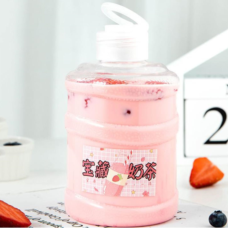 OEM Creative Funny Portable Leakproof Mini Water Bucket Plastic Bottle for Cold Press Juice with Plastic Screw Cap