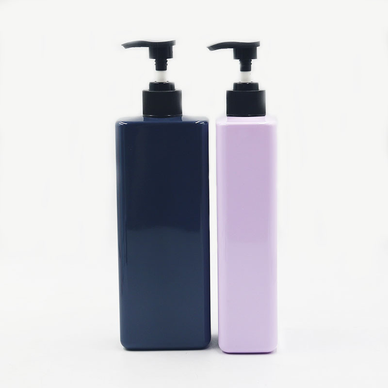 500ml High-Grade Square Pet Shampoo Bottle with Pump Head Plastic Empty Bottle