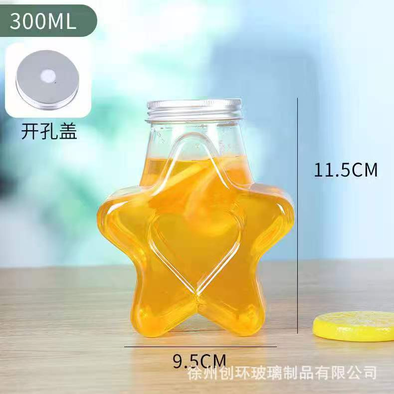Custom Empty Pet Clear Plastic Cold Brew Beverage Bottle Disposable Drinking Water Juice Milk Caps Screen Printing