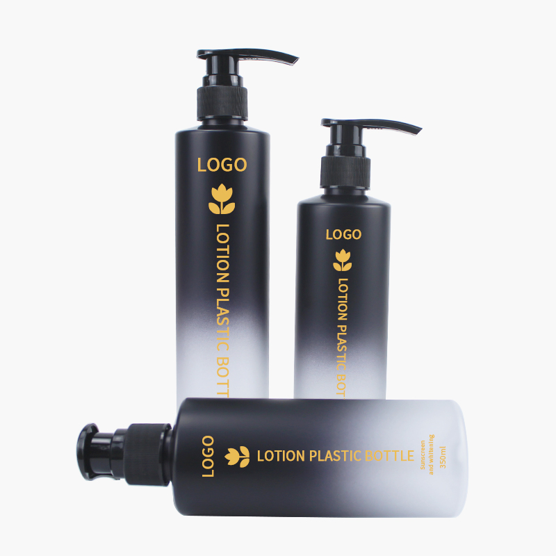 Unique 350ml 400ml 500ml Pet Gradient Frosted Colored Lotion Pump Lid Bottle New Design for Skin Care Cosmetic Plastic Bottle