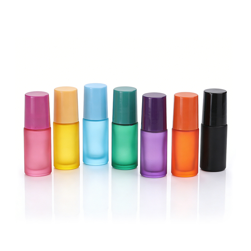 5ml Perfume Roller Glass Bottle with Colored Plastic Lid