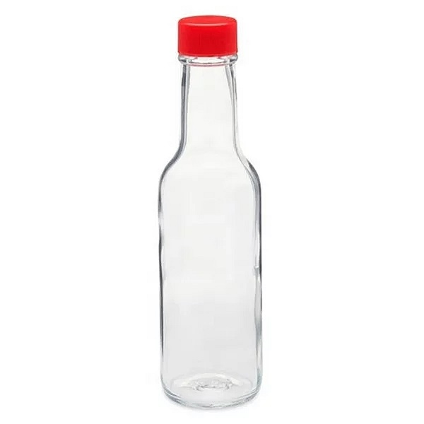 5oz Woozy Round Sauce Glass Bottle with Plastic Cap