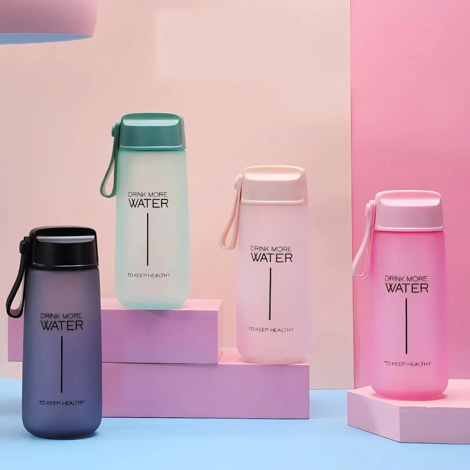 New Product Portable Leak-Proof Eco-Friendly 550ml Colored Drinking Cup Travel Mug Water Bottle with Plastic Lid