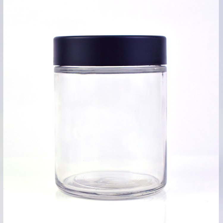 Wholesale 10oz 300ml Round Wide Mouth Glass Jar for Flower Food Storage Jar Packing with Plastic Lid