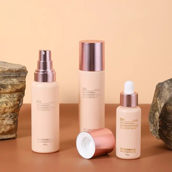 Wholesale 75 100 150ml Pink Plastic Cream Pump Oil Pet Lotion Bottle Packaging Cosmetic Bottles for Skin Care Packaging