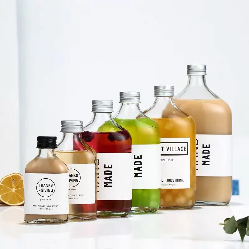 Flat Flask Glass Bottle