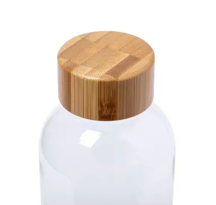 New Promotional Inexpensive 500ml Plastic Water Bottle with Custom Logo and Bamboo Lid