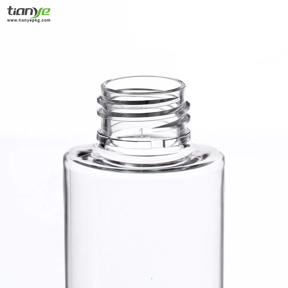 100ml Pet Cylinder Plastic Packaging Transparent Black Flip Top Cap Bottle