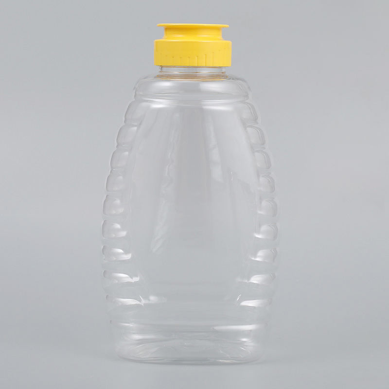 Empty Transparent Honey Jar Ketchup BBQ Sauce Bottles 375ml 500ml 750ml Plastic Squeeze Pet Bottle with Lid