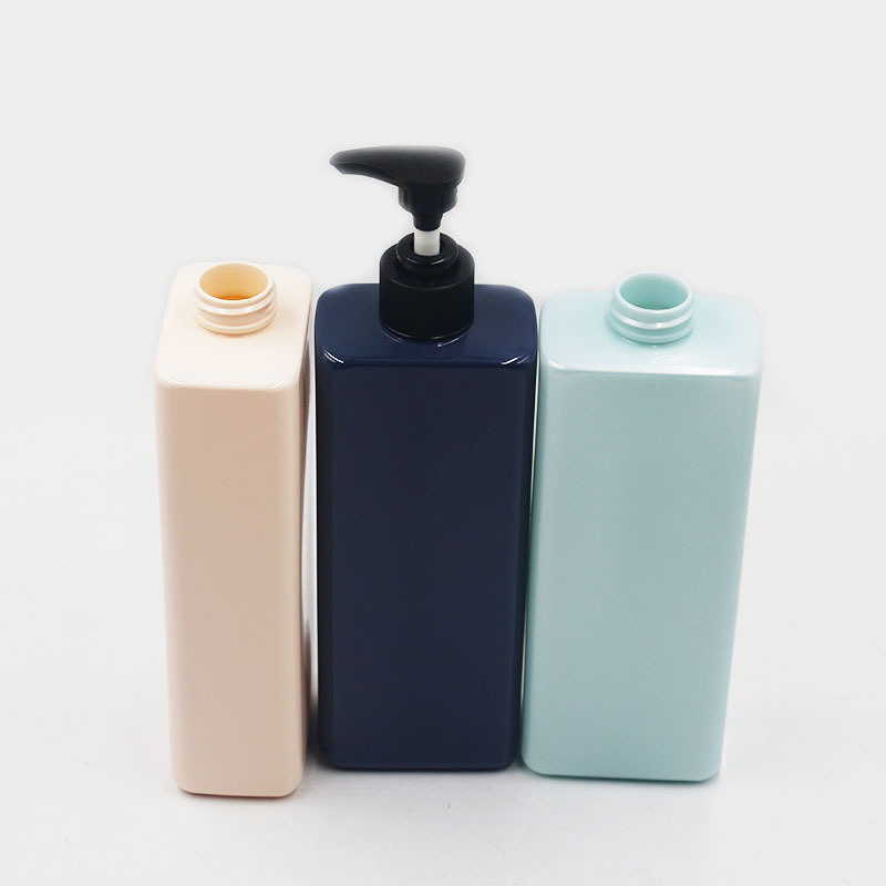 500ml High-Grade Square Pet Shampoo Bottle with Pump Head Plastic Empty Bottle