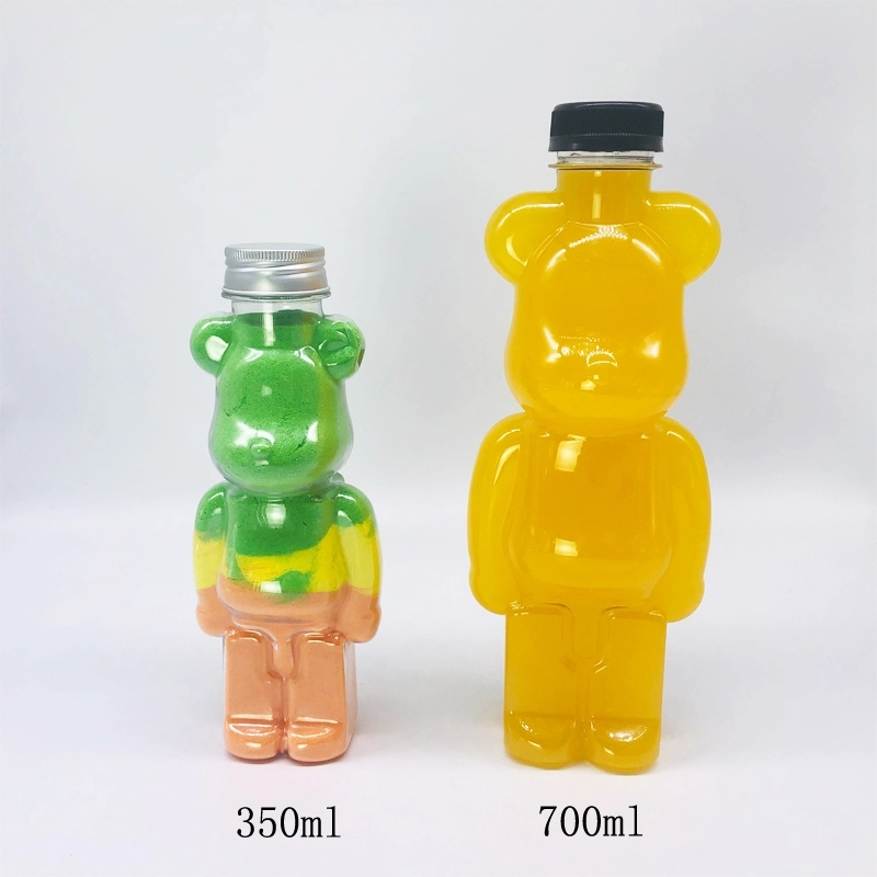 Wholesale 500ml Bear Shaped Disposable Plastic Bottle for Beverage