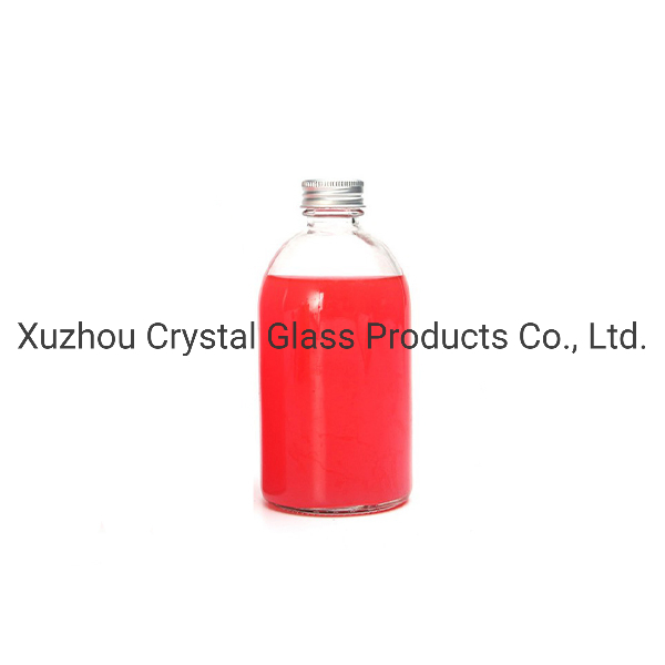Frosted 350ml Juice Milk Kombucha Glass Bottle with Aluminum Lid