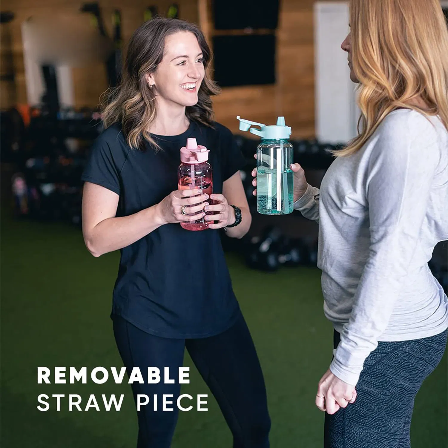 Simple Modern 32oz Water Bottle with Push Button Silicone Straw Lid &amp; Motivational Markers, BPA-Free Plastic Reusable Sports Bottle for Gym and Travel, Summit C