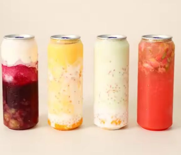 Wholesale Food Grade Printed Transparent Empty Plastic Beverage Bottle 400ml Pet Plastic Easy Open Soda Juice Soft Drink Can with Lid