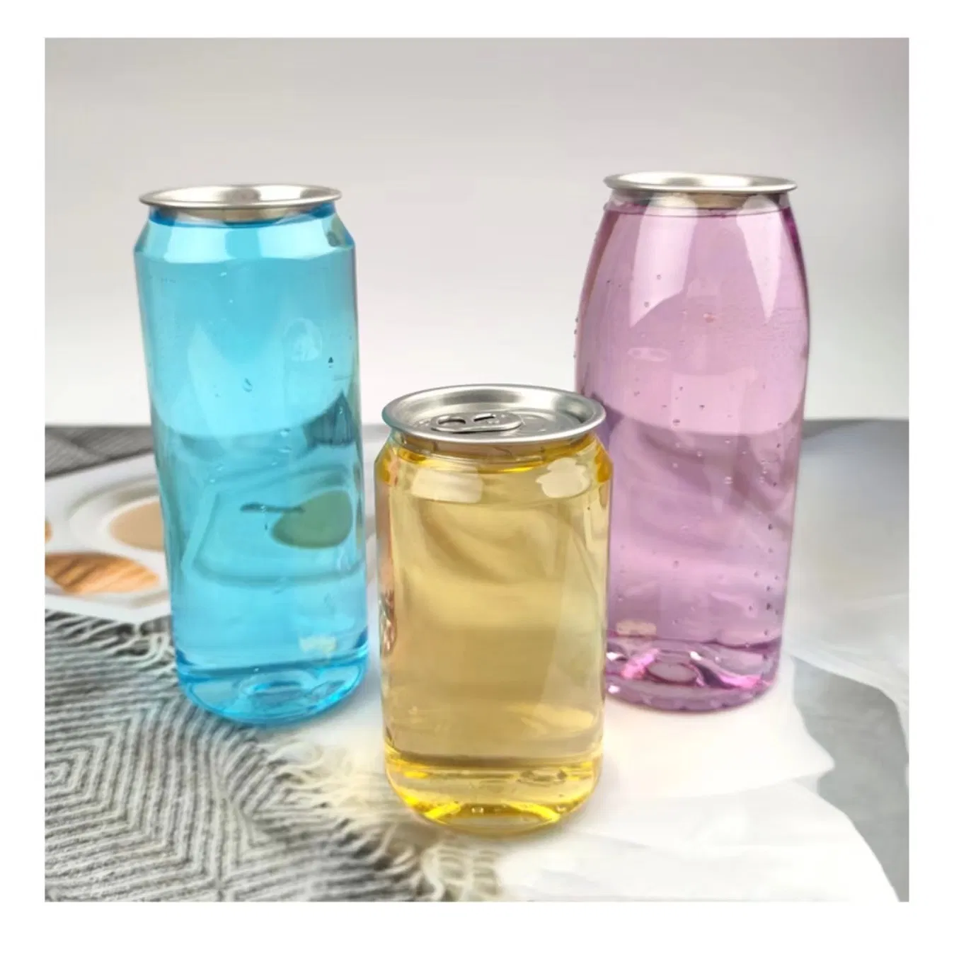 12oz Food Grade Pet Round Beverage Juice Drink Bottle with Aluminum Cap Plastic Bottle