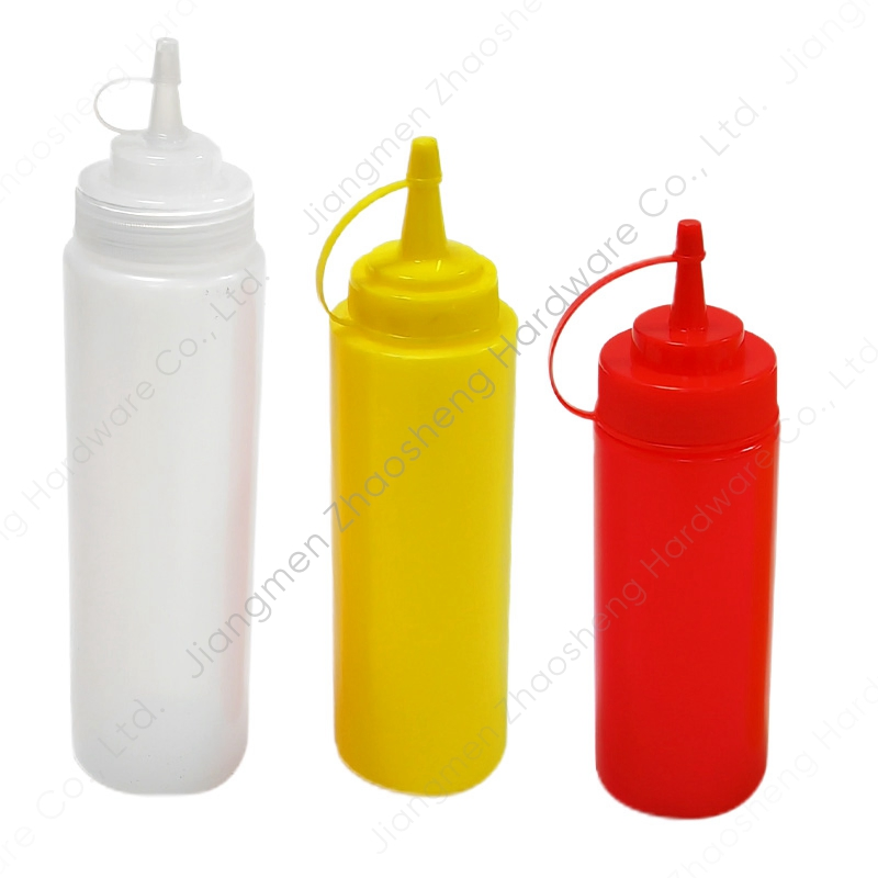 Condiment Containers Sauces Ketchup Dispenser Pancake Mustard Plastic Squirt Squeeze Bottle with Nozzle