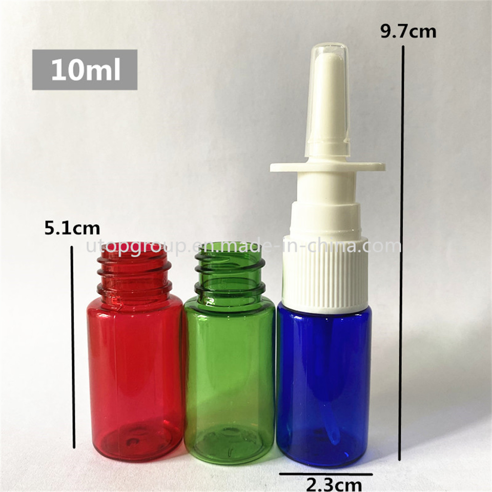 10ml Colored Pet Empty Plastic Nasal Spray Bottle Plastic Spray Bottle with Direct Spray Cap