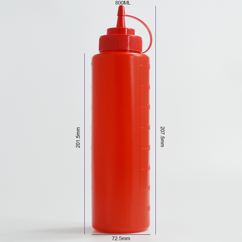 800ml Wide Mouth Plastic Squeeze Bottles with Caps for Ketchup BBQ Sauces Syrup Dressings Sauce Bottle