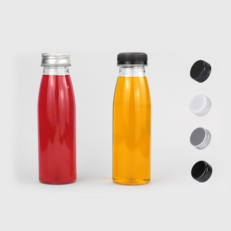 Custom Logo Printing Disposable Plastic Tableware 38mm Top Diameter Pet Plastic Bottles with Lid for Takeaway