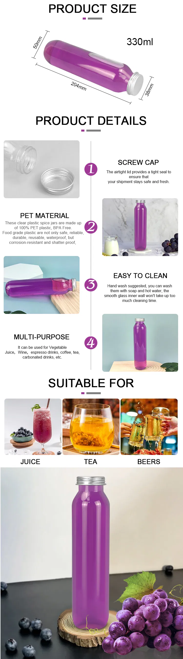 Juice Packaging Bottles